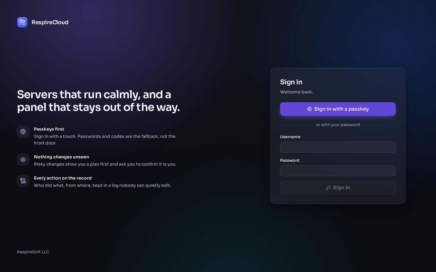 Passkey sign-in screen.